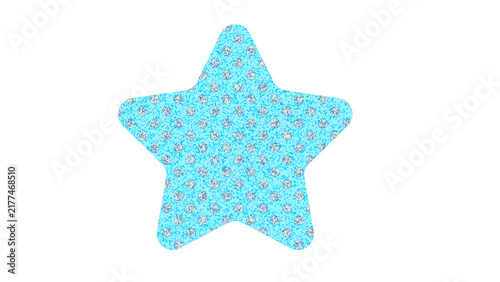 фотографія Aqua blue star graphic with glitter texture for celebratory design