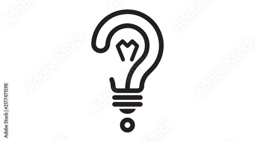 Question mark light bulb vector illustration showing concept of creative thinking and innovative problem solving solutions