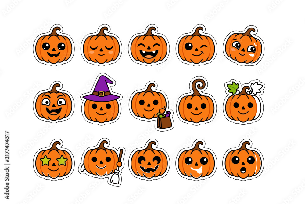 Obraz premium halloween pumpkin set