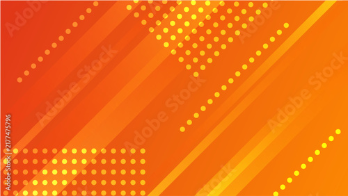 Vibrant Orange Yellow Diagonal Stripes Abstract Gradient Background with Geometric Dot Patterns 