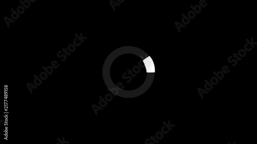 Minimal Circular Loading Spinner Animation Loop on Black Background