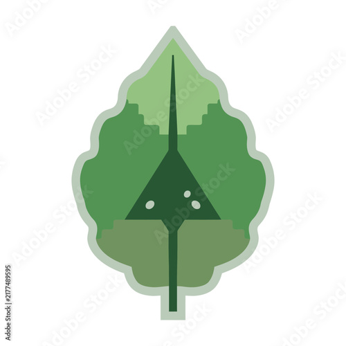 Green leaf with triangle logo symbol nature ecology