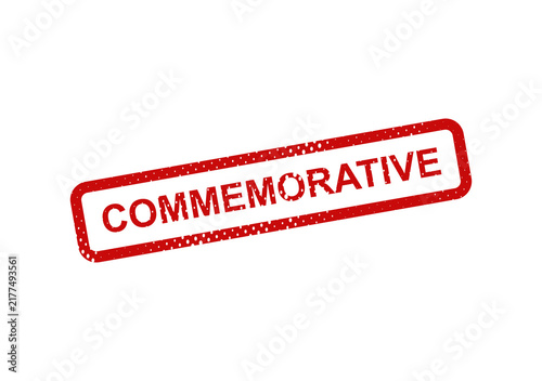 Cuadro en lienzo Red commemorative stamp border with text illustration