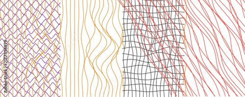 Canvas Print Abstract digital graphic artwork featuring purple orange black red interwoven gr