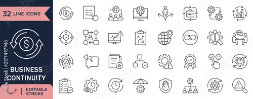 Obraz na plátně Business Continuity line icon set