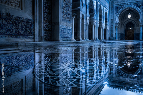 Obraz na płótnie Mosque Geometry Water Reflection