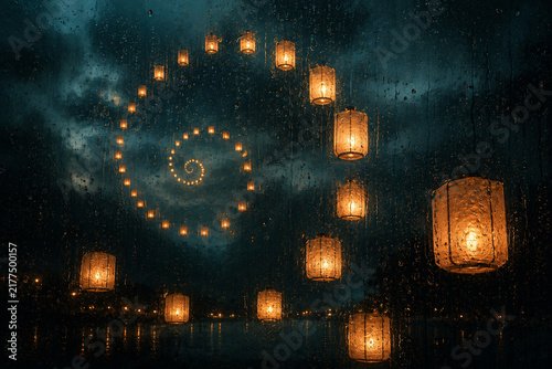 Obraz na płótnie Floating Lanterns Celebration