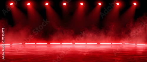 This red ice rink backdrop includes neon red lights, spotlights, and smoke. Perfect for hockey competitions and winter-themed posters