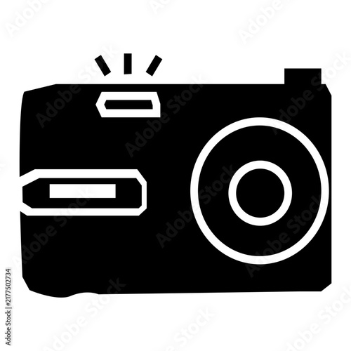 digital camera icon glyph solid style. representative high technology for photo digital.