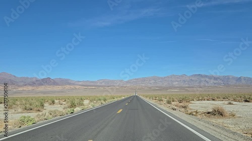 Driving through death valley park