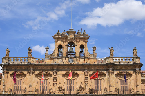 Canvastavla The Town Hall facade of Salamanca city in the main square in the old city center