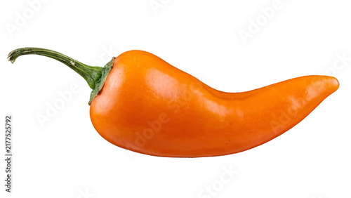 Bild auf Leinwand Vibrant orange habanero pepper isolated PNG on transparent background, fresh spi