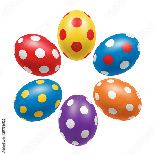 Colorful cartoon mushrooms in a row