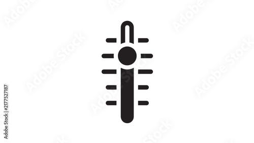 Thermometer icon vector symbol with temperature scale and measuring indicator