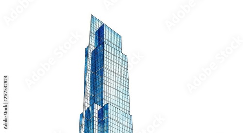 Architectural hand-drawn sketch of a contemporary glass skyscraper with minimalist geometric lines and sharp angles on a clean white background, engineering, apartment, real estate