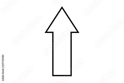 white arrow with black outline point up side direction png file transparent background