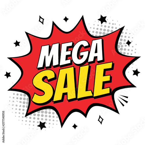 Foto Mega sale comic burst promotion