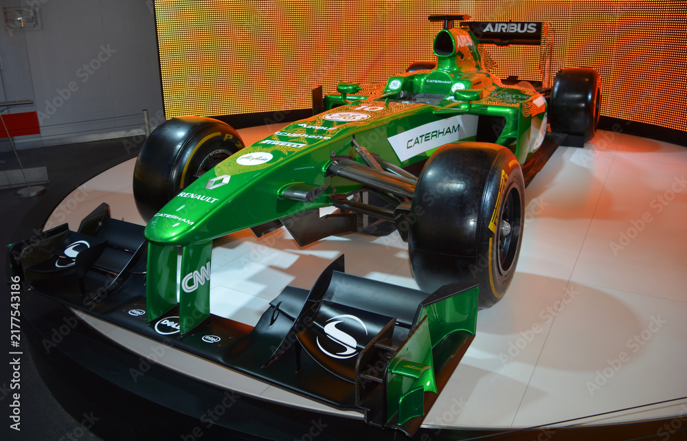 Fototapeta premium PARIS FRANCE: F1 car Renault are currently involved in Formula One as a constructor, under the name of Renault F1 Team.