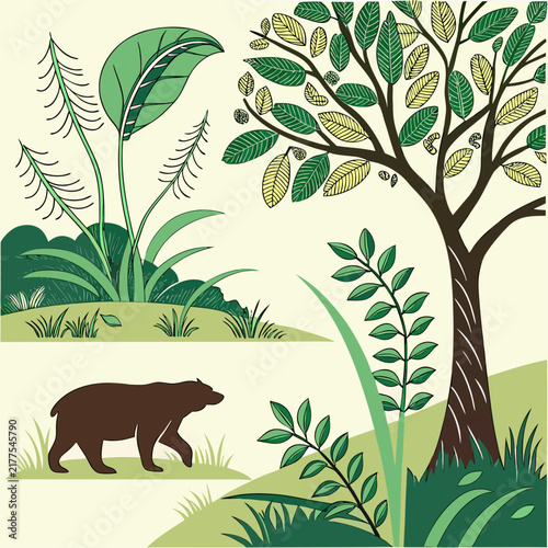 seamless pattern with wild animals