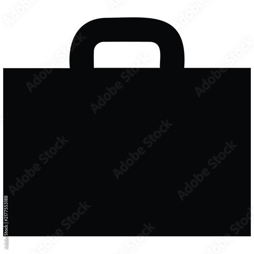 Simple briefcase silhouette representing business documents and professional work equipment.