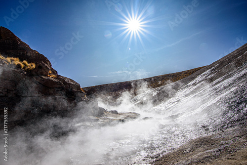 Photography Stunning natural landscape with mountains, geysers, and wilderness outdoors

Sce
