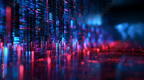 Abstract Big Data Visualization and Glowing Cyber Network