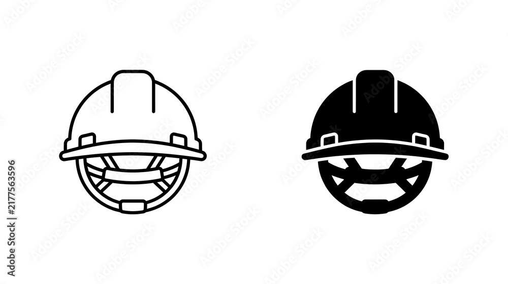 Fototapeta premium Construction hard hat icons isolated on transparent background