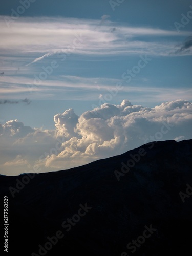 Photography clouds over the mountains