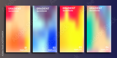 Gradient color blocks in pink, blue, yellow, and green hues