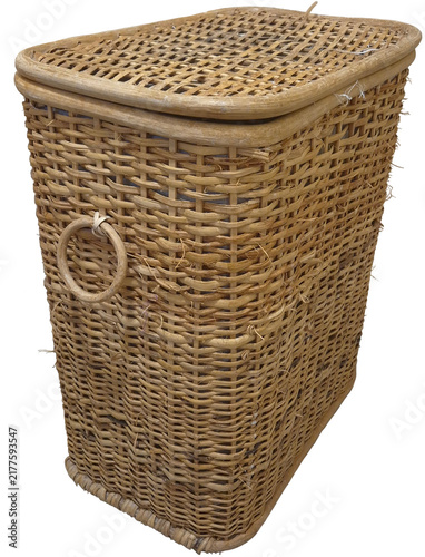 Konstfotografi Wicker laundry hamper isolated on transparent background