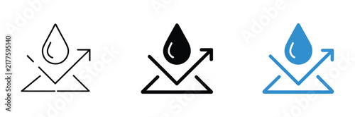 Fotografie Waterproof sign icon vector illustration for protection, water resistance, droplet, moisture safety, and durable surface concepts