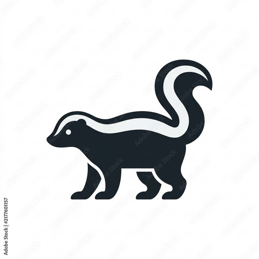 Fototapeta premium Skunk stylized animal graphic for educational and branding use