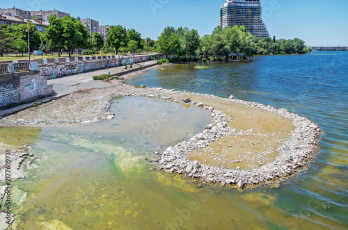Place of wastewater discharge into the river Dnipro in Dnipro city
