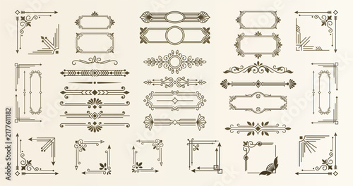 Baroque design frames and elegant page dividers with vintage corner accents.