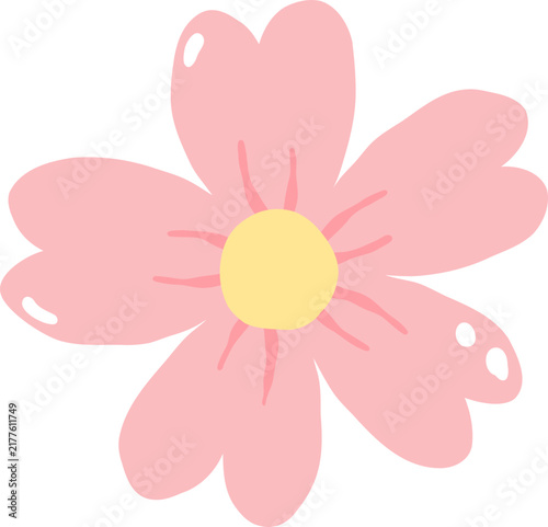 cute spring summer blossom flower vector cartoon illustration
