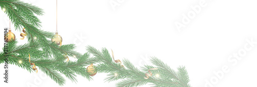 Obraz na plátně Garland of spruce branches