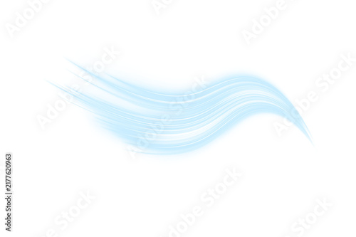 Canvastavla A soft, flowing blue wave shape moves from left to right across a white background