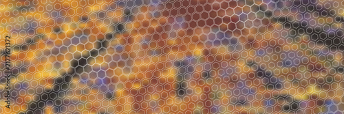 Warm-Cool Blurred Gradient with Hexagon Mesh Overlay