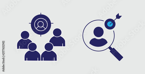target audience and customer research marketing icon