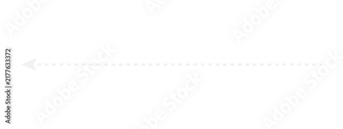 Foto White dashed horizontal line with an arrow pointing to the left on a black backg