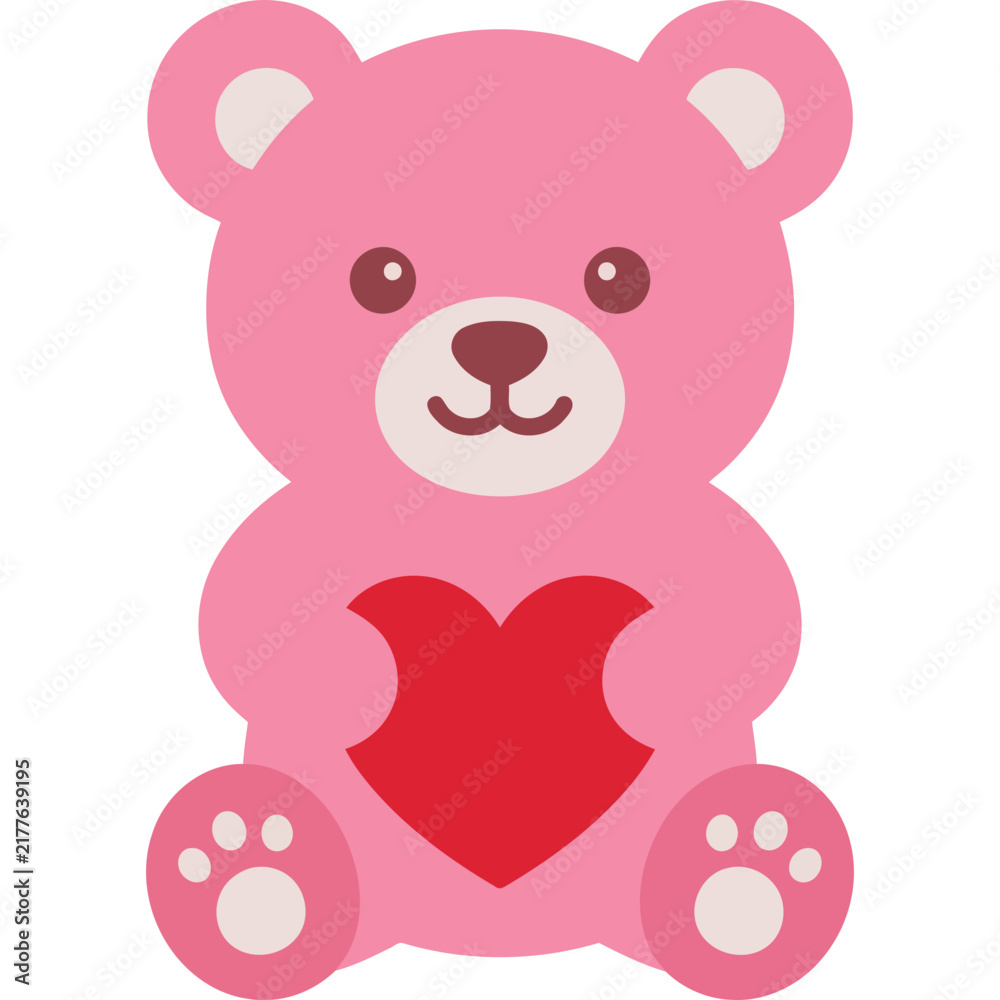 Obraz premium Cute Valentine Character Pink Teddy Bear