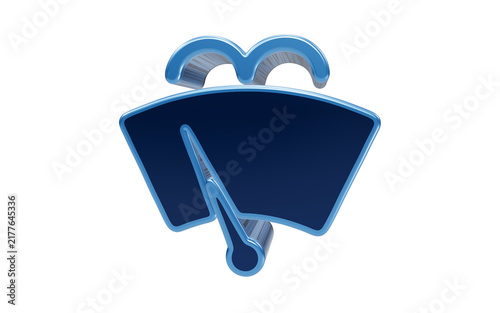 Quadro su tela Windshield Wiper Symbol: A clean, modern 3D graphic depicts a windshield wiper symbol with two arcs, representing cleanness or a smile