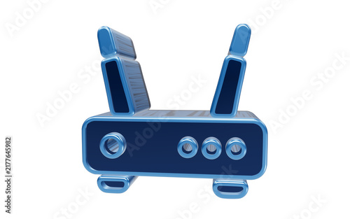 Quadro su tela Modern Wi-Fi Router Icon: A sleek, blue icon representing a Wi-Fi router, symbolizing connectivity and wireless technology