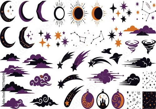 Abstract Geometric Vector Pattern with Organic Shapes and Dynamic Modern Stylized Design