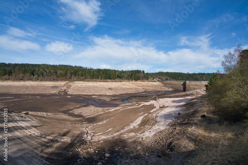 empty reservoir dam in the black forest