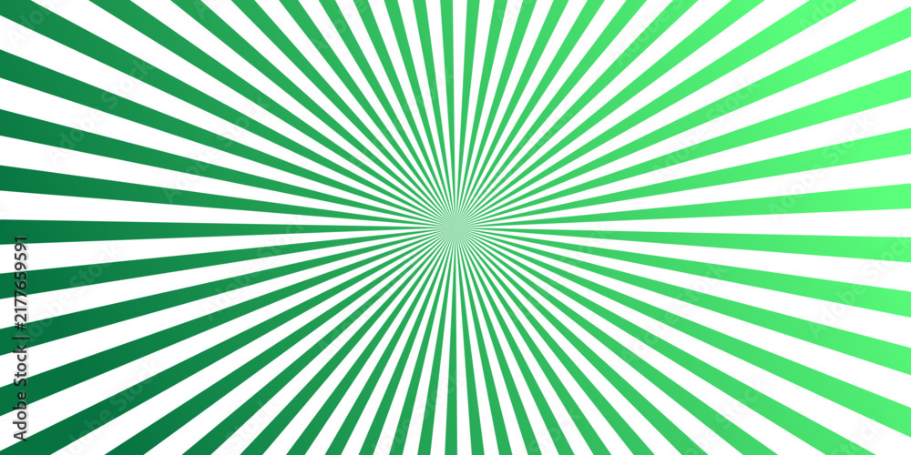 Fototapeta premium Retro turquoise and emerald ray burst background, energetic lines radiating outward like sun rays, abstract vibrant vector graphic for banner, poster and presentation.