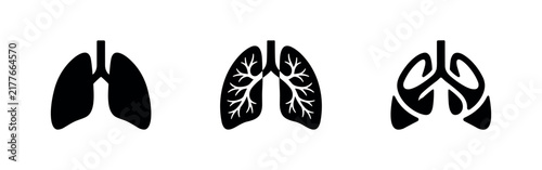 Obraz na plátně Respiratory lung silhouettes showing bronchial structure and health