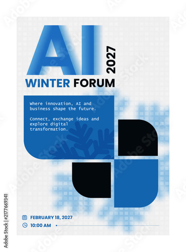 AI Winter Forum 2027 poster with snowflake and technology theme