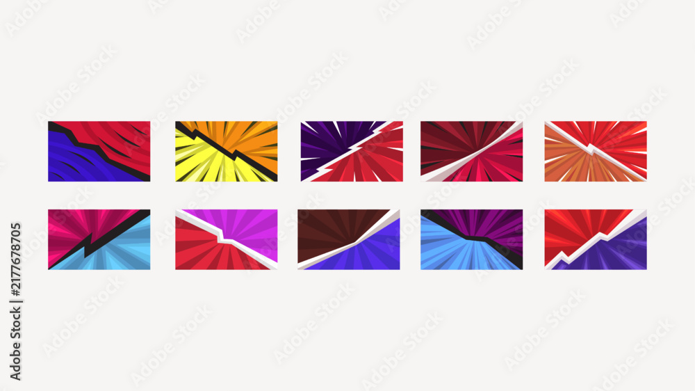 Obraz premium Vibrant abstract geometric shapes with dynamic lines and contrasting colors.
