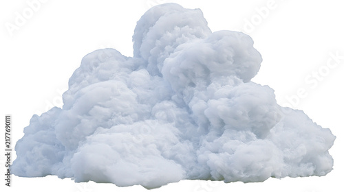 Fotografie Isolated pile of fluffy white and light blue fiber material, soft texture and organic shape